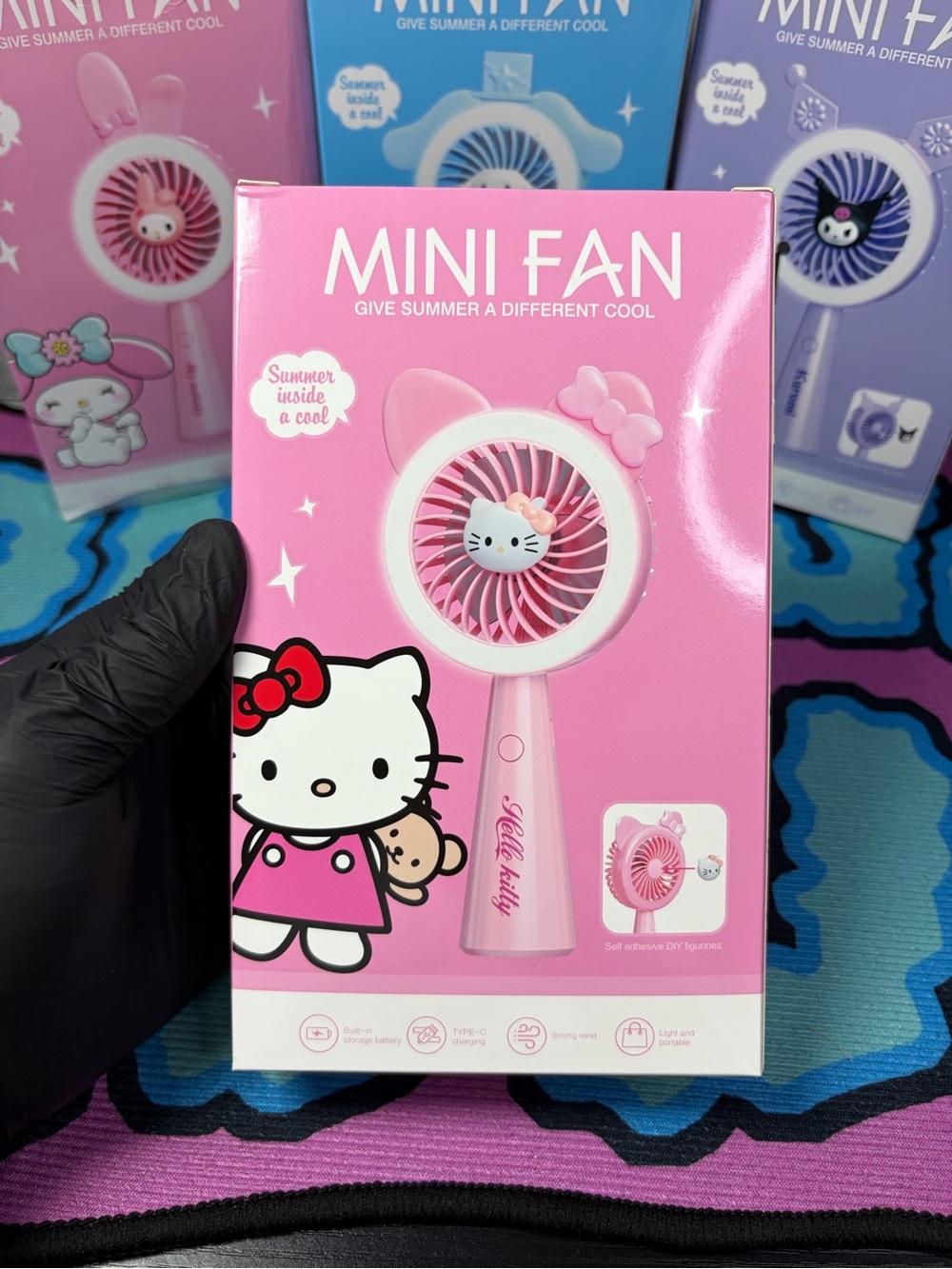 HELLO KITTY! Mini Fan WITH LED LIGHTS Strong Little Fan!!